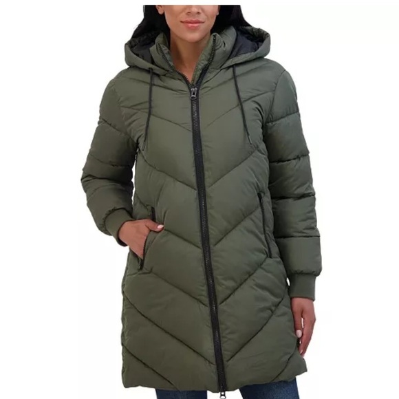 Sebby Juniors' 3/4 Puffer Jacket with Hood, women’s jacket coat - Picture 5 of 14